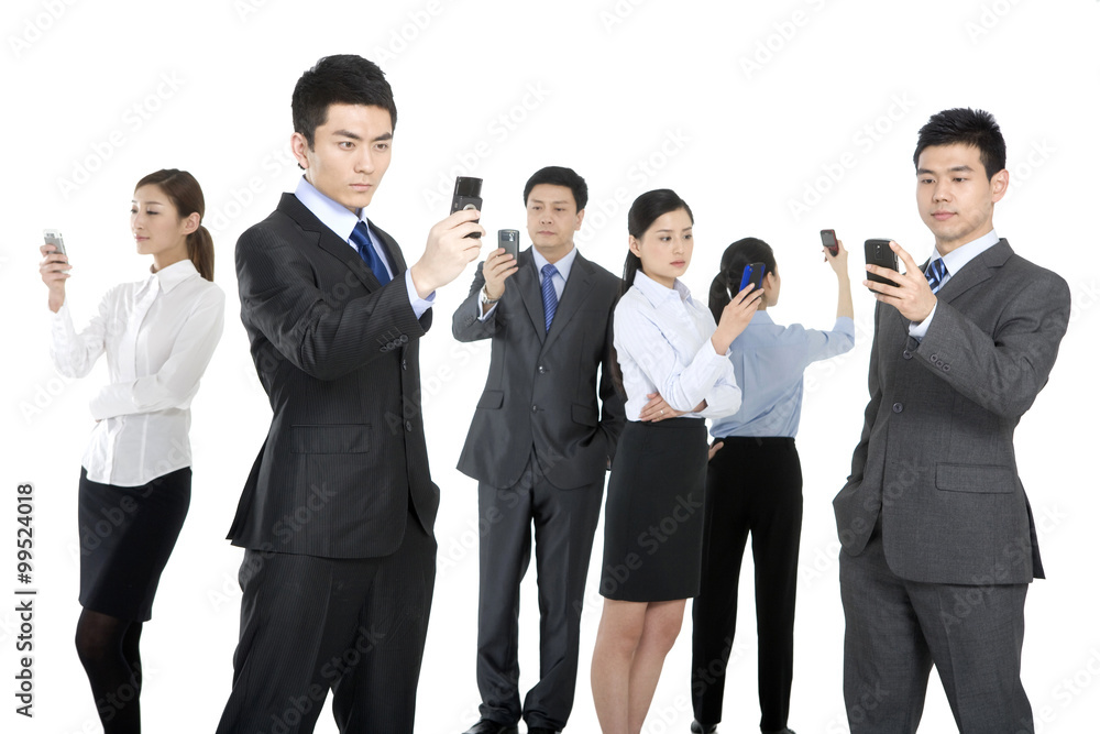 Business people on their mobile phones