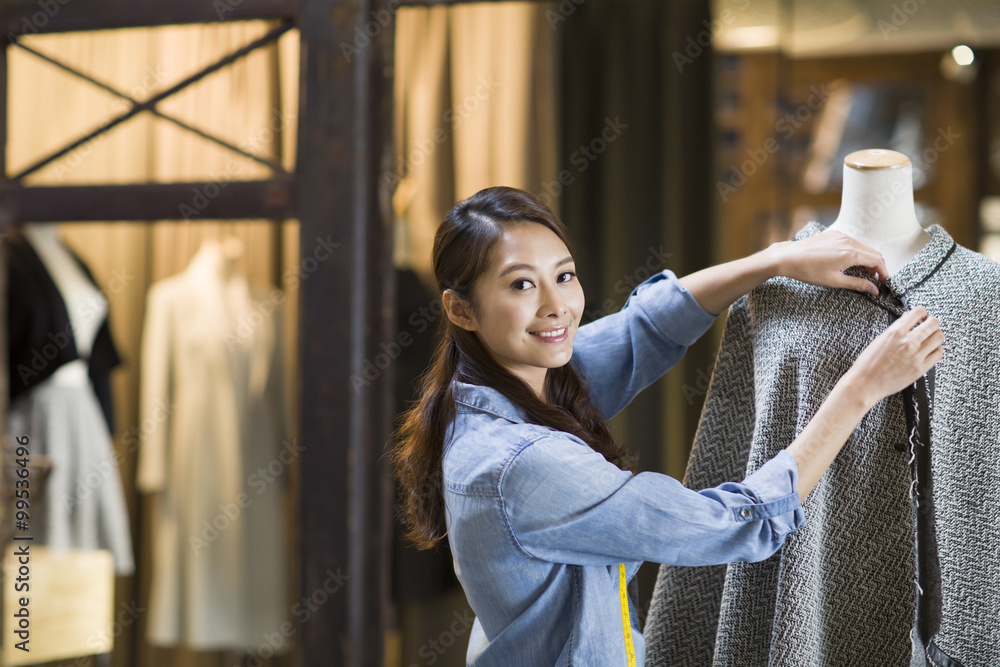 Fashion designer working in studio