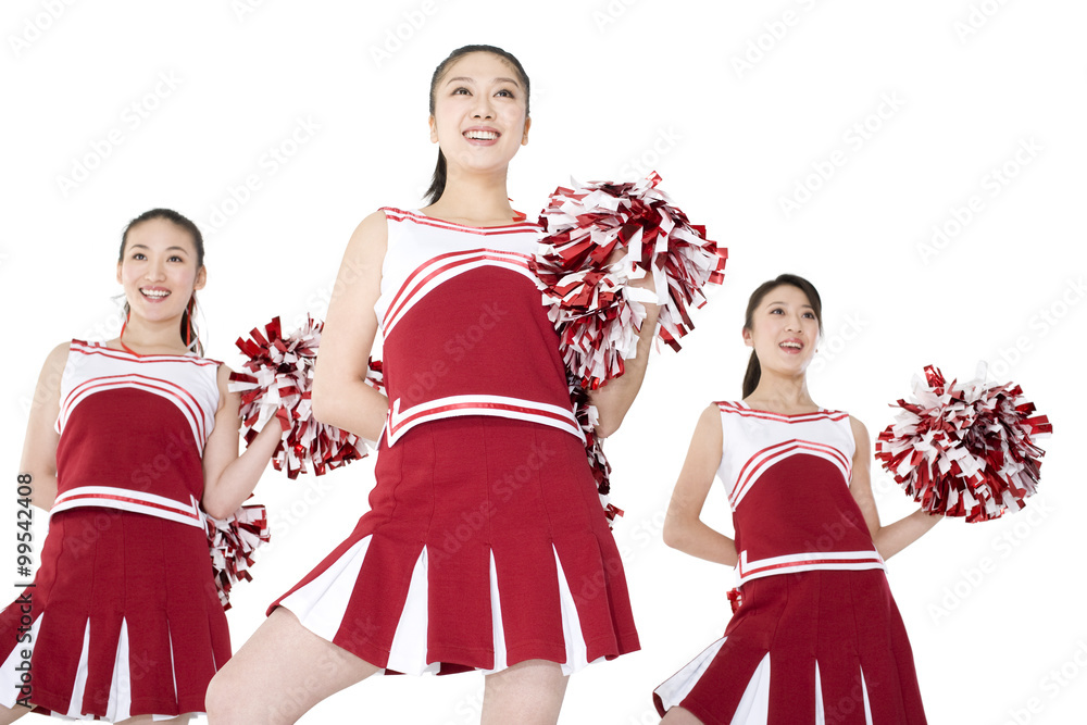 Cheerleaders performing a routine