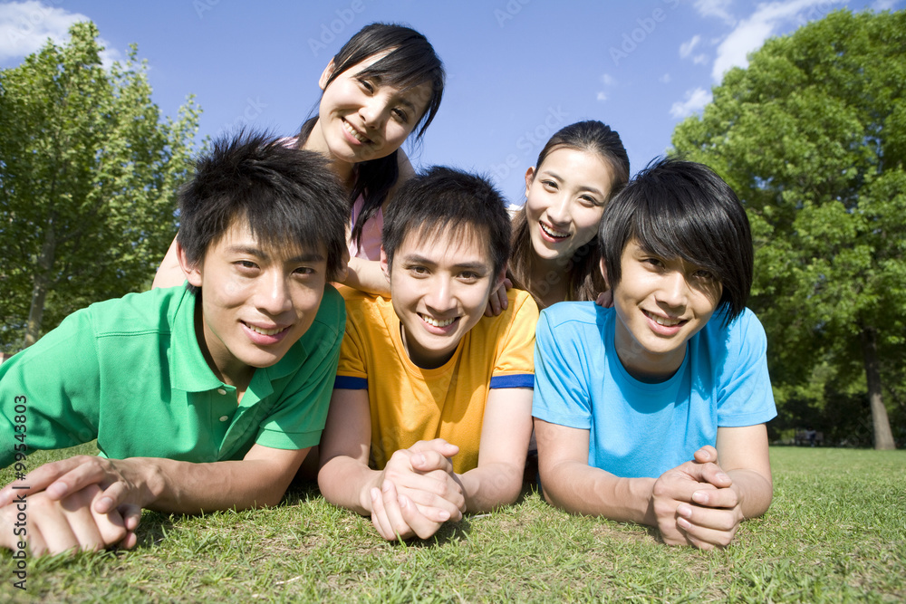 Portrait of friends at the park