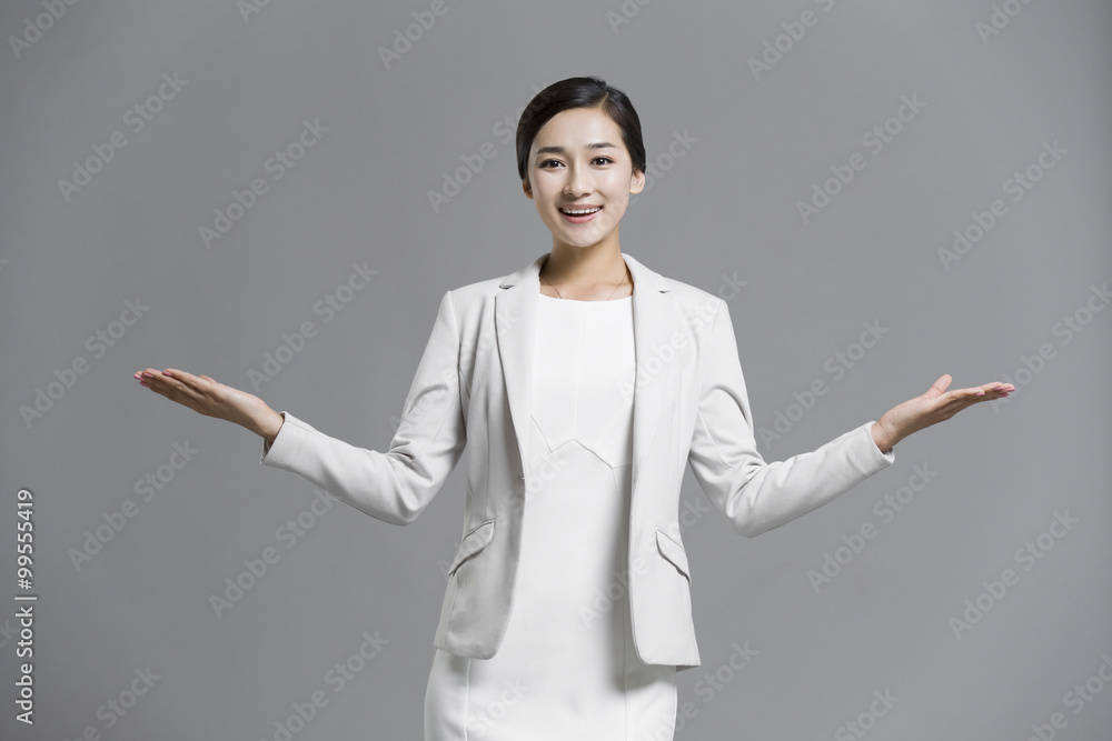 Happy young businesswoman