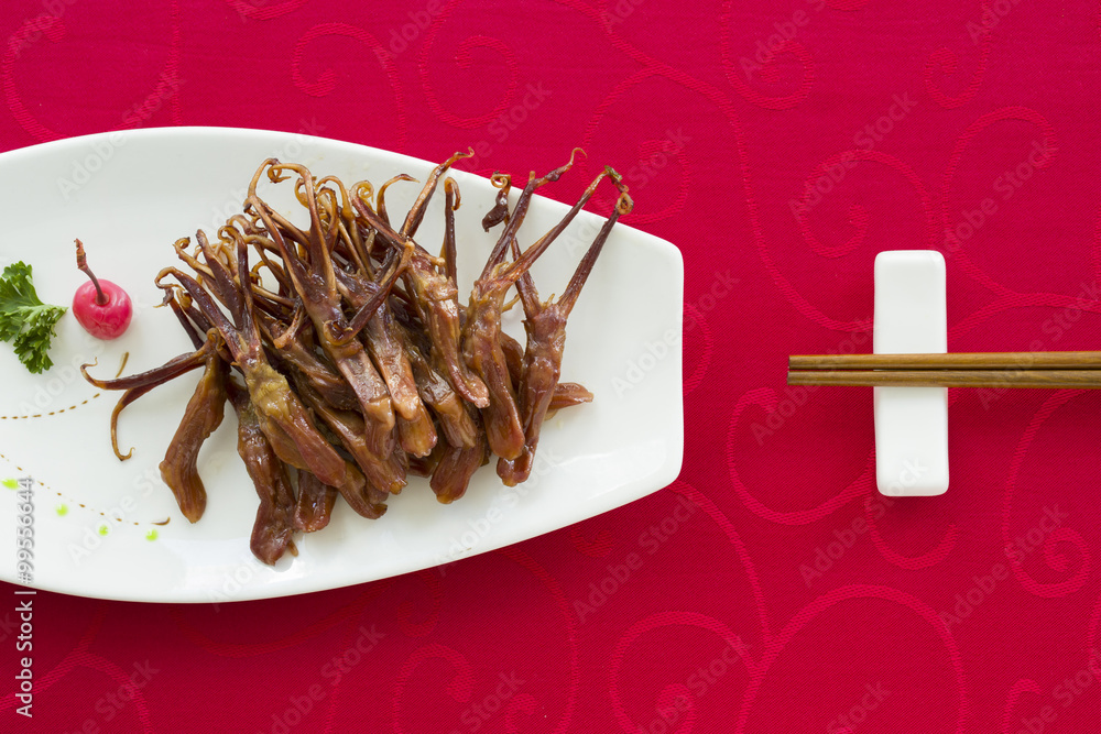 Chinese cuisine braised duck tongues