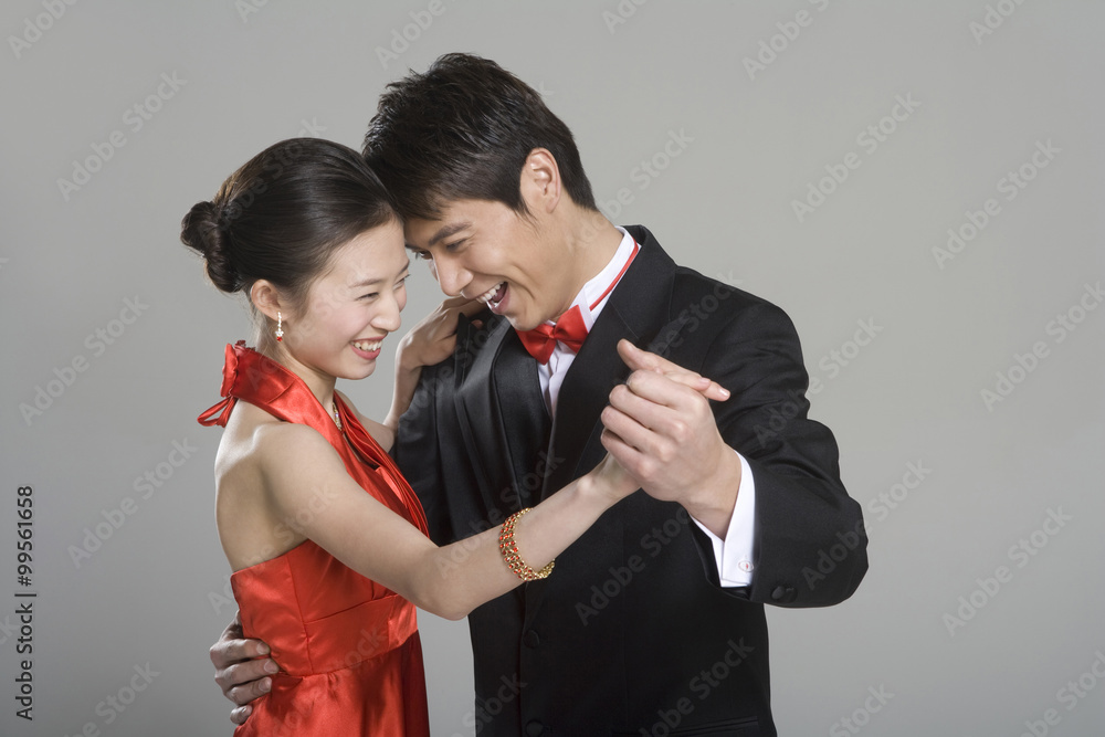 Young couple ballroom dancing