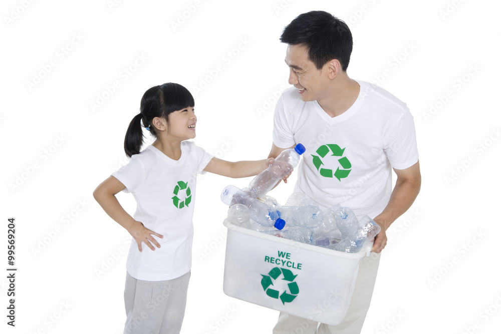 Portrait of an eco-friendly family