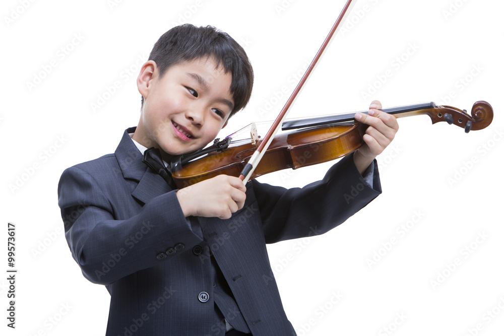 Little boy playing the violin