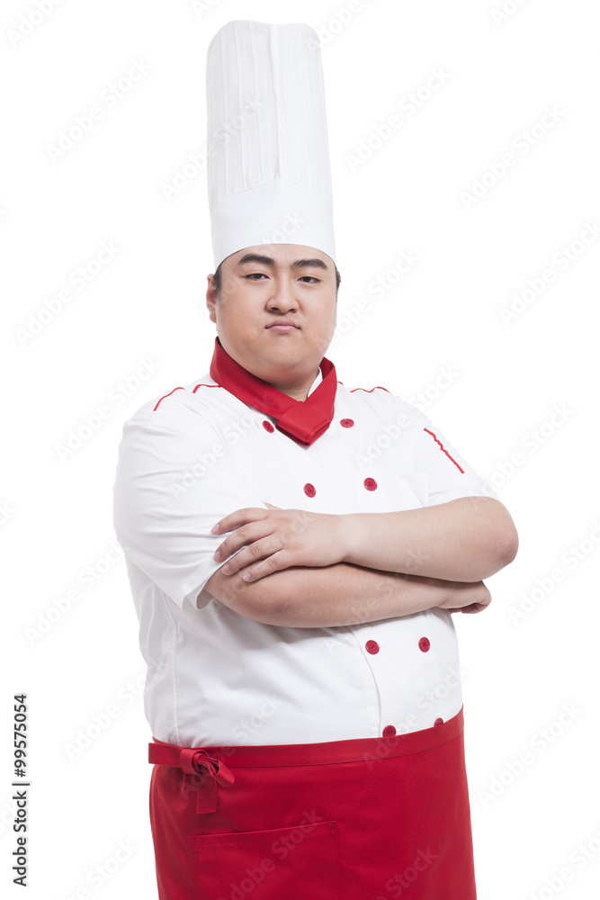 Chubby cook arms crossed