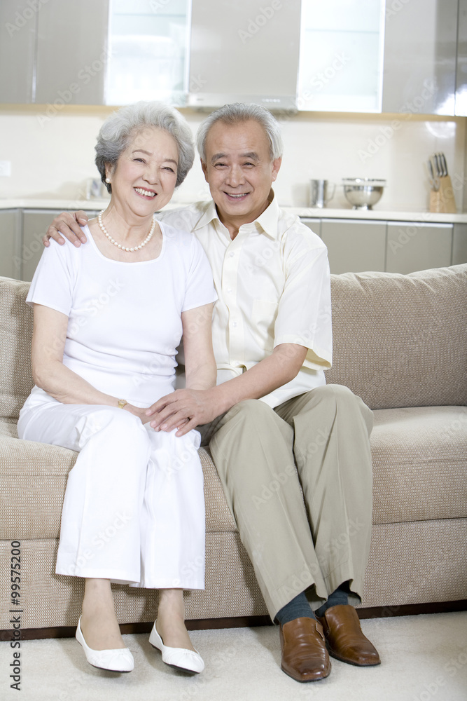 Portrait of a senior couple at home