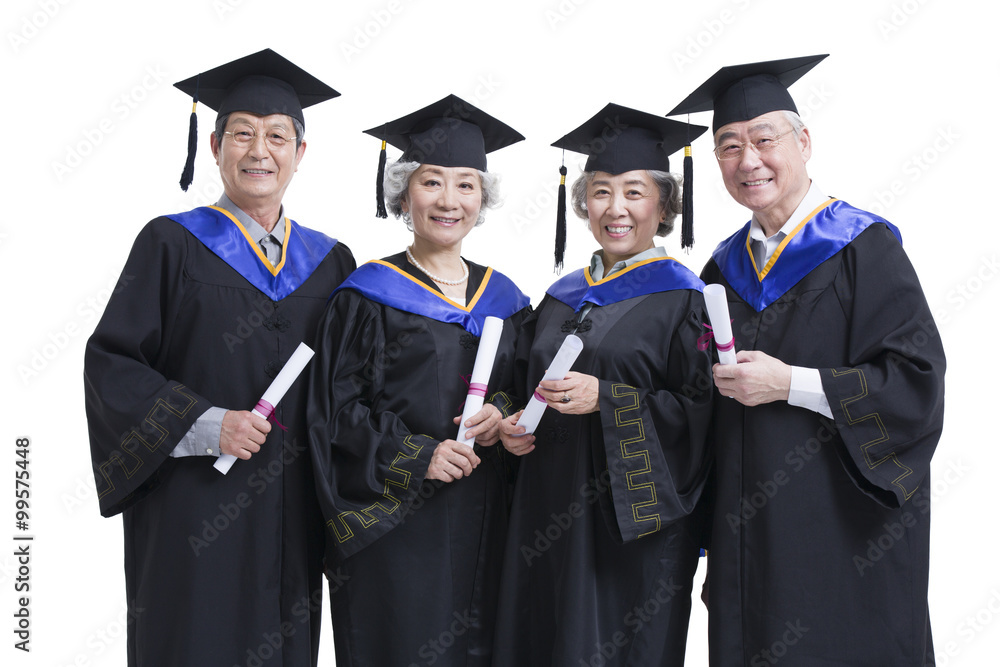 Senior students cheering for graduation