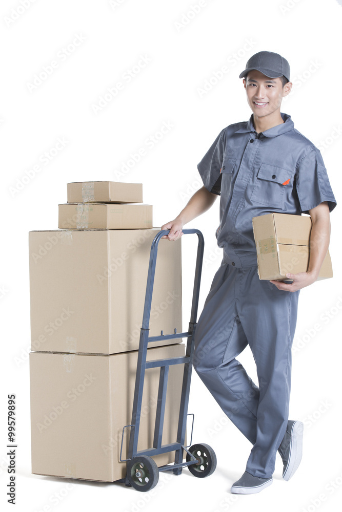 Delivery person delivering package