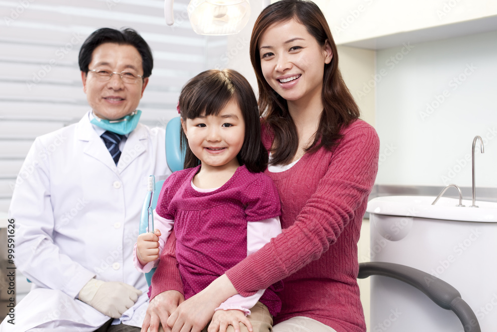 Dentist and patient in dental clinic