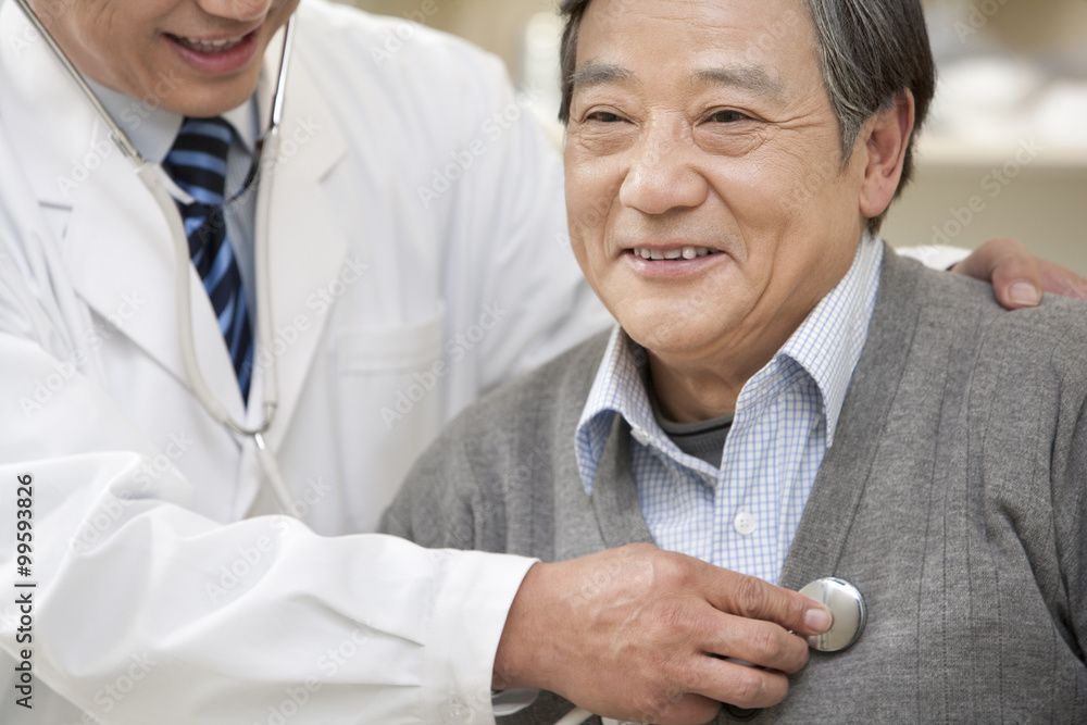 Senior Man Being Examined by a Doctor