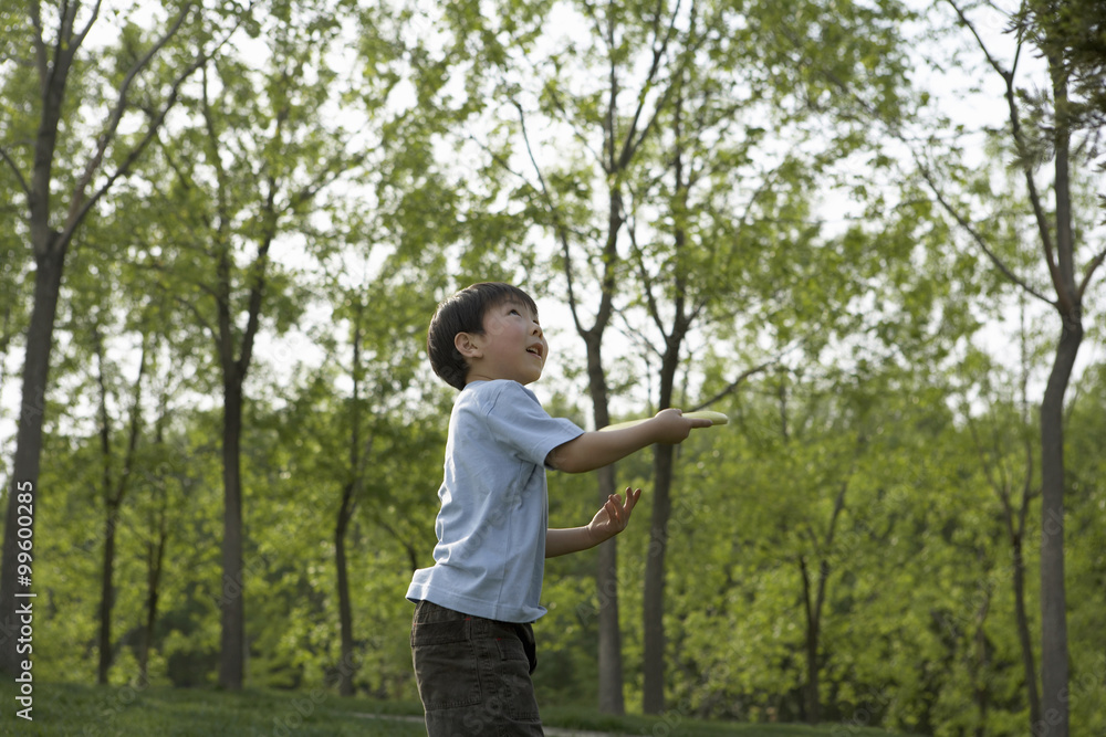 Young Boy Playing In The Park