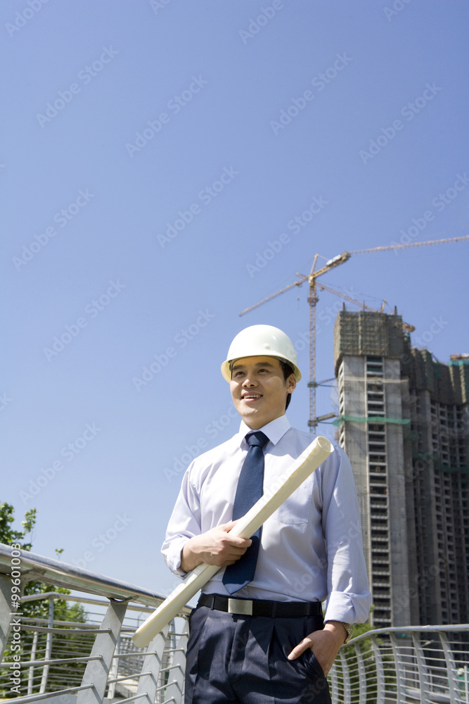 Engineer at a construction site