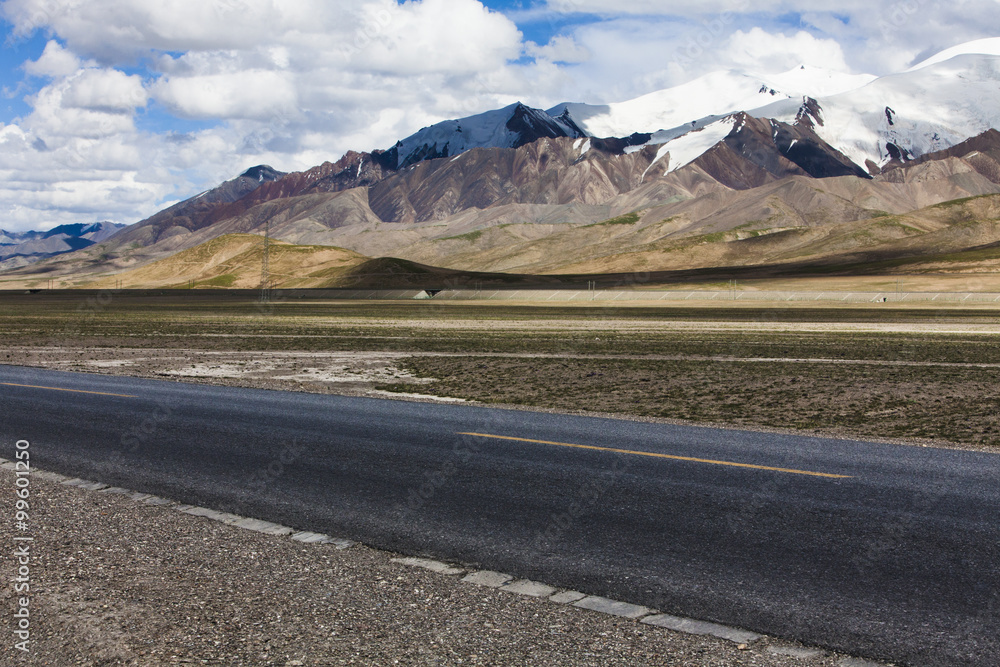 Road going through the mountains, Qinghai Province