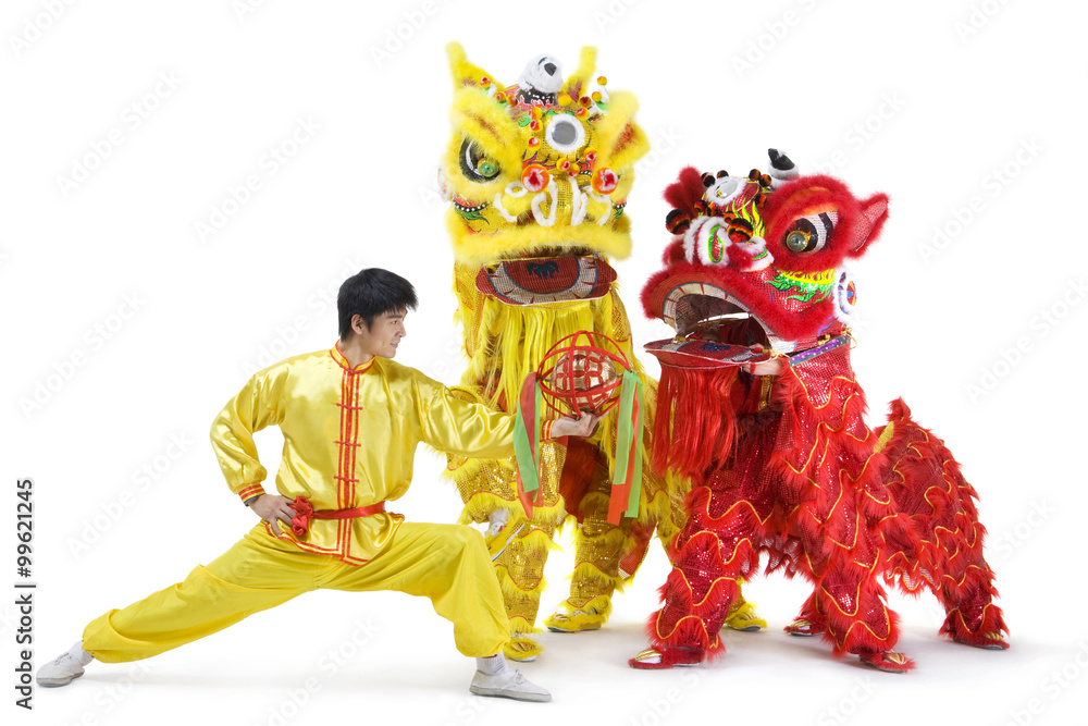 Chinese traditional lion dancing