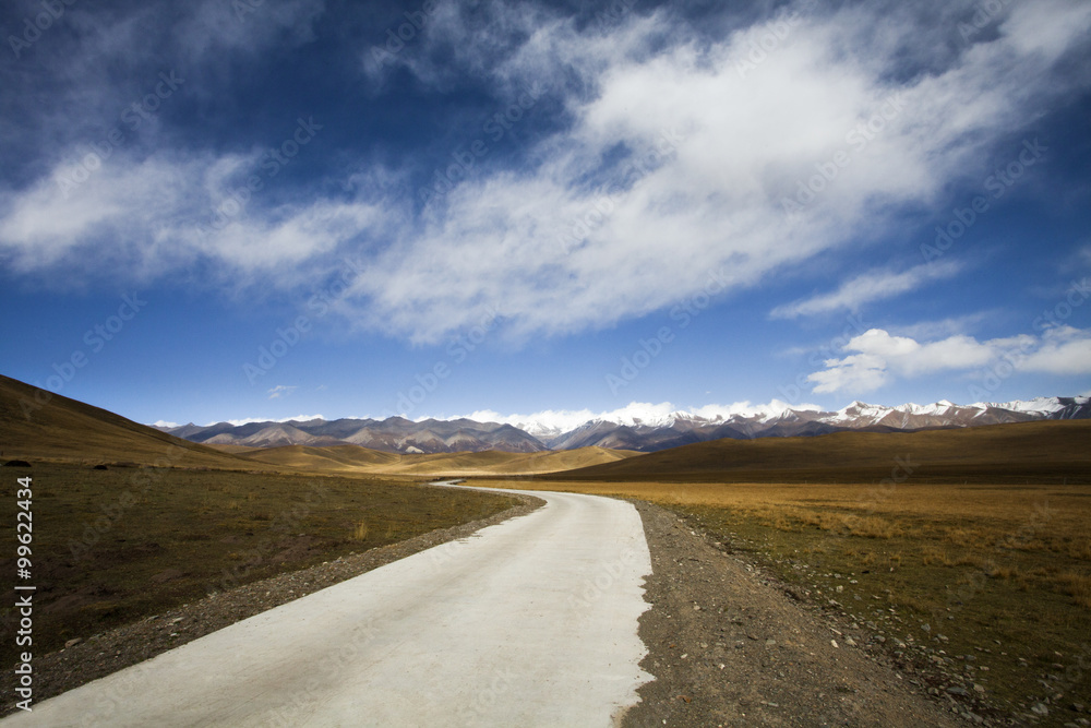 通往中国祁连山的道路