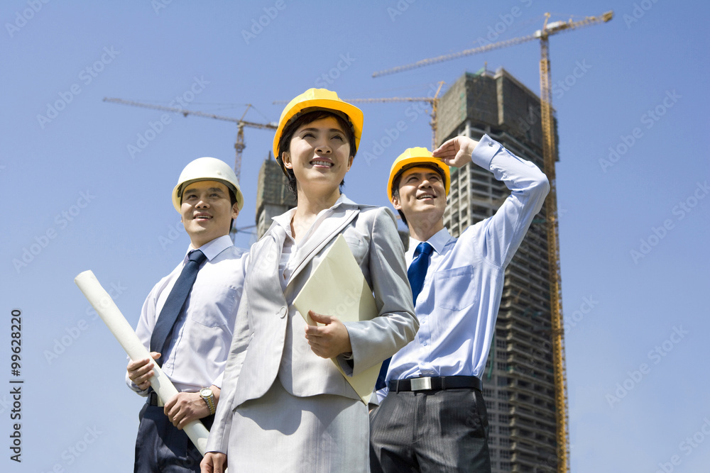 Engineers at a construction site