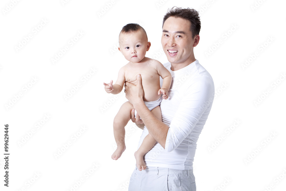 Young father with infant