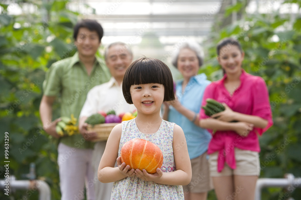 Family gardening in modern farm