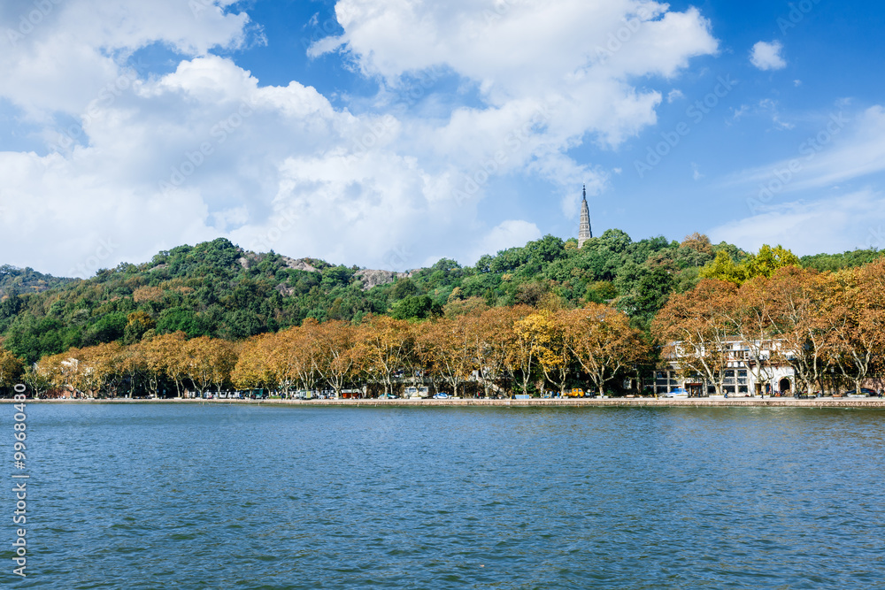 秋天的杭州西湖美景，中国