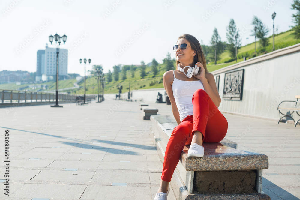 Student girl outdoors