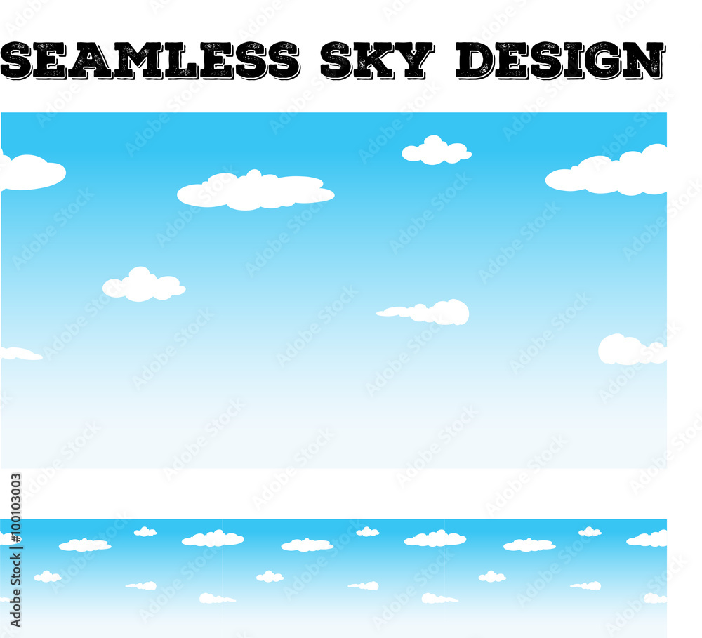 Seamless background desing with sky and clouds