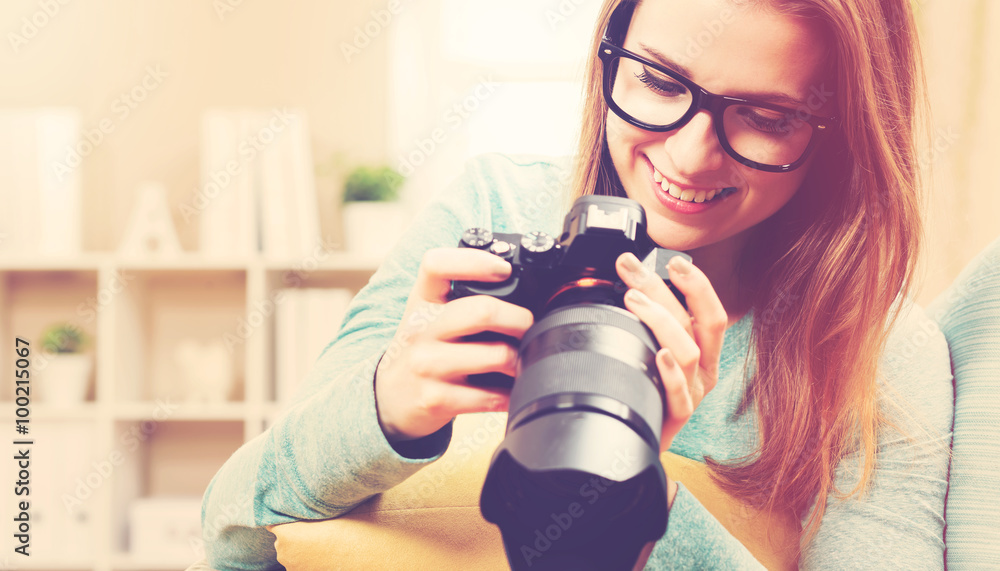 Young female photographer