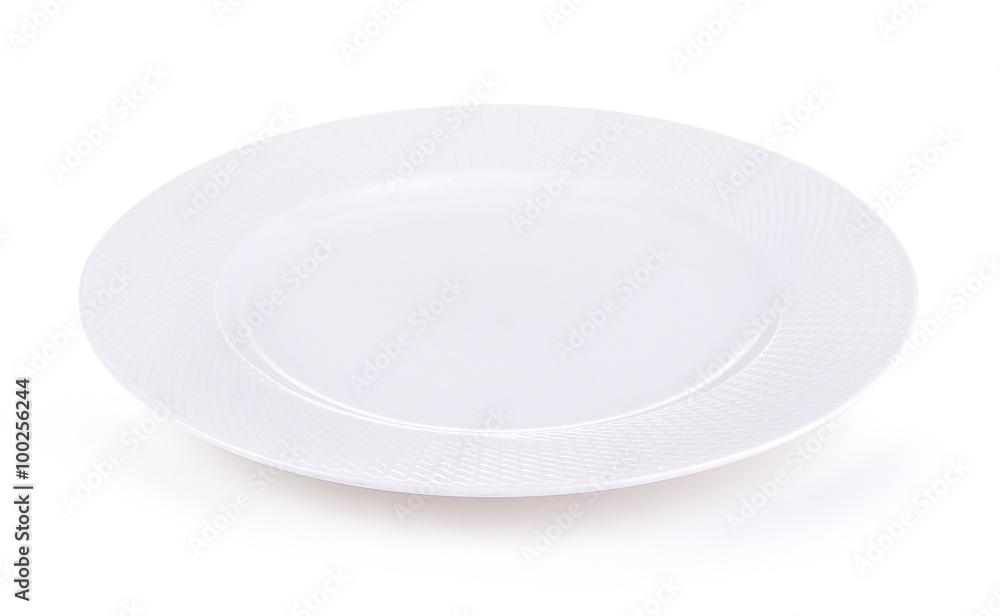 white plate on white background