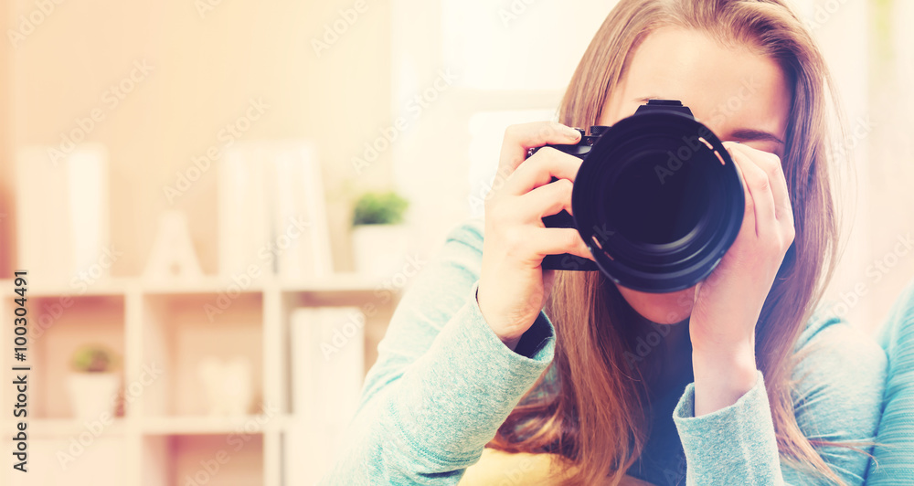 Young female photographer