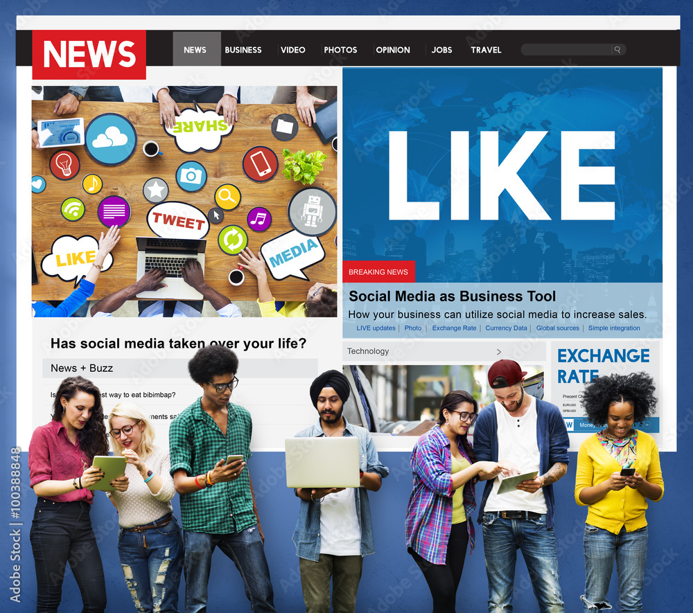 Like Share Social Media News Feed Concept