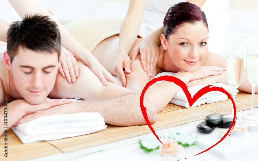 Young couple enjoying a back massage