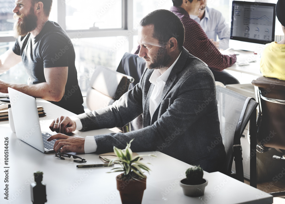 Business People Using Computer Working Concept