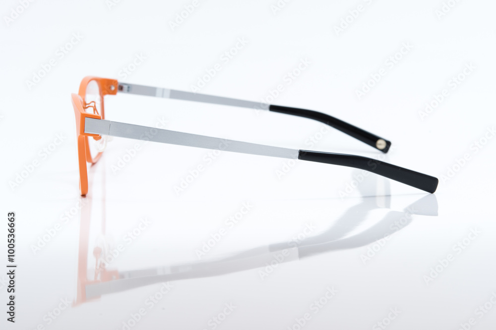 Yellow glasses isolated over the white background
