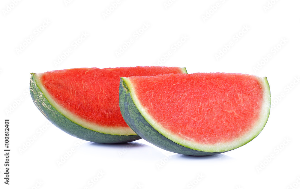 Sliced ripe watermelon isolated on white background