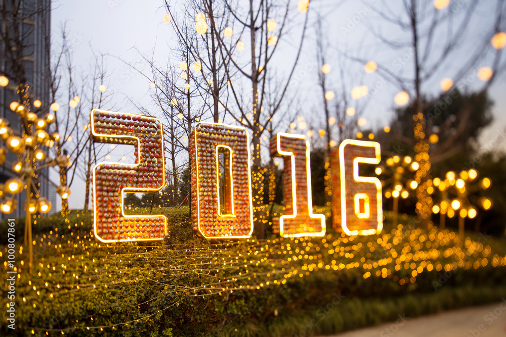 隔离的2016新年背景