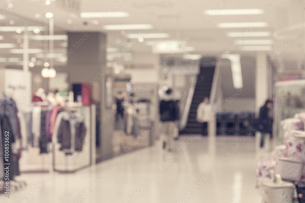 Abstract background of Department store interior , shallow depth of focus..