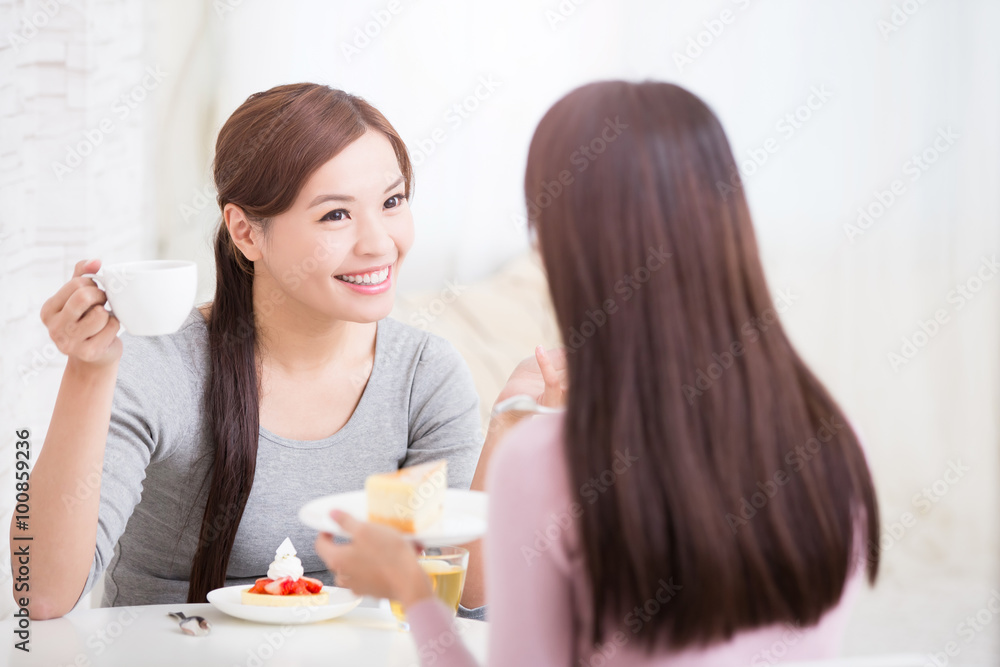 happy young female friends