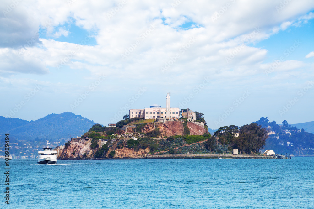 Alcatraz island from San Francisco bay