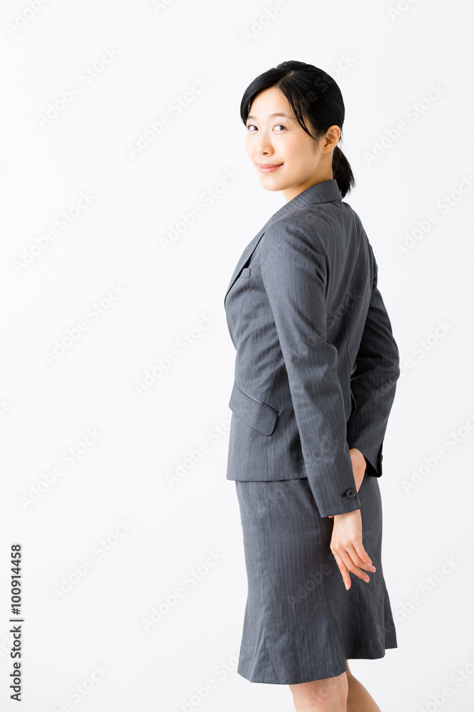 portrait of asian businesswoman isolated on white background