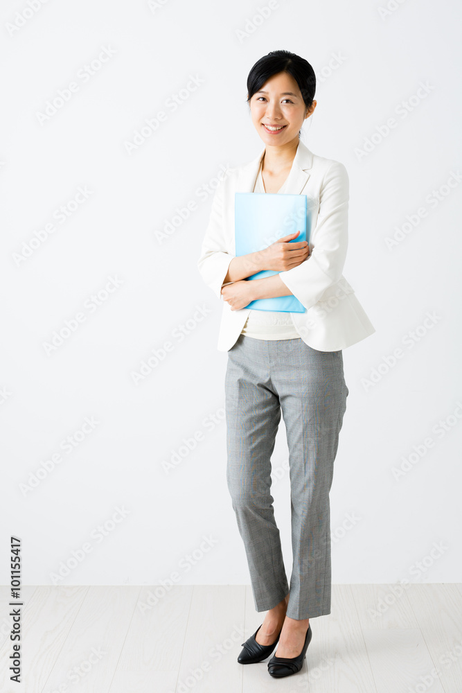 portrait of asian businesswoman isolated on white background