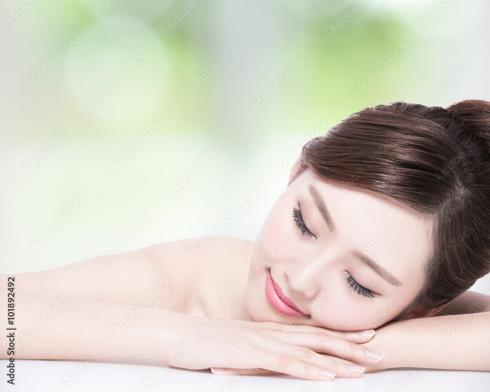 Charming woman Smile enjoy spa