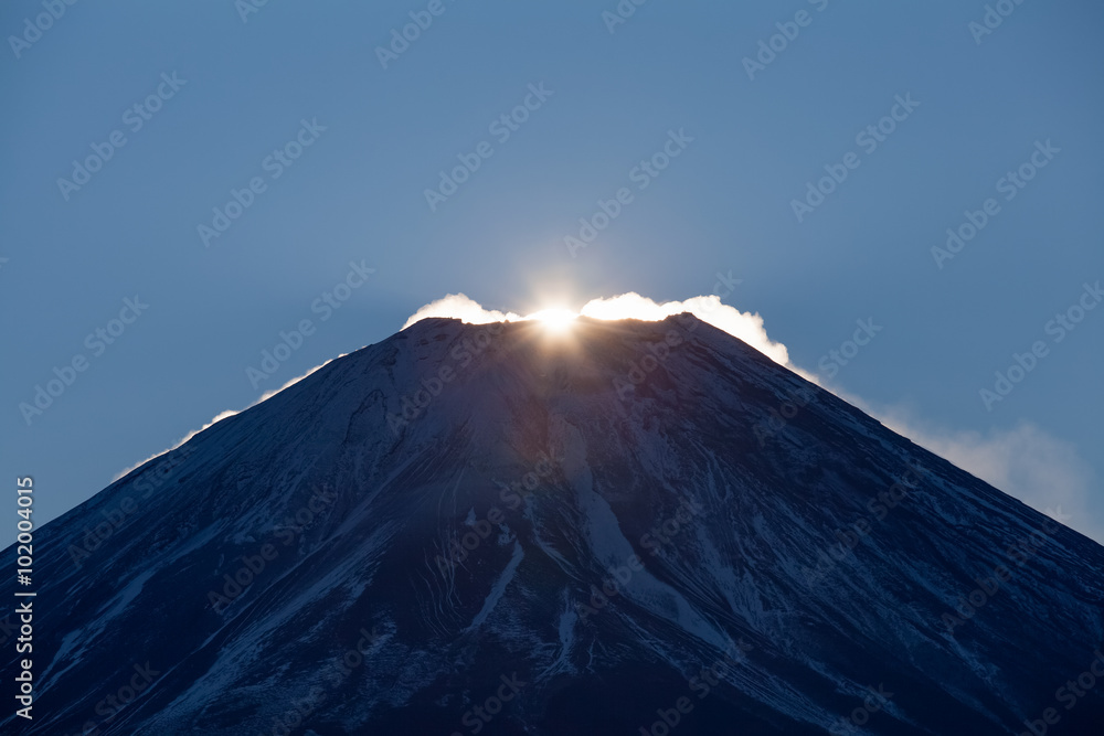 2016年富士山顶日本首次日出