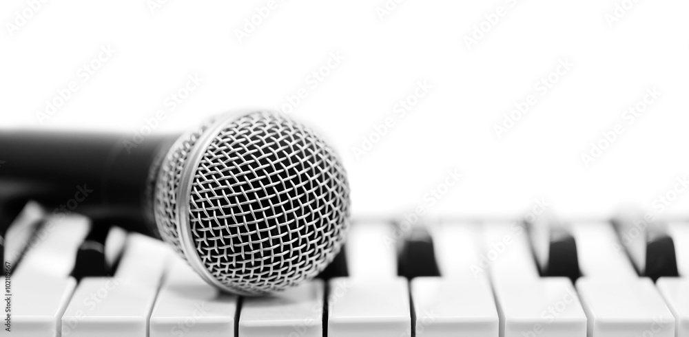 Classical microphone on keyboard