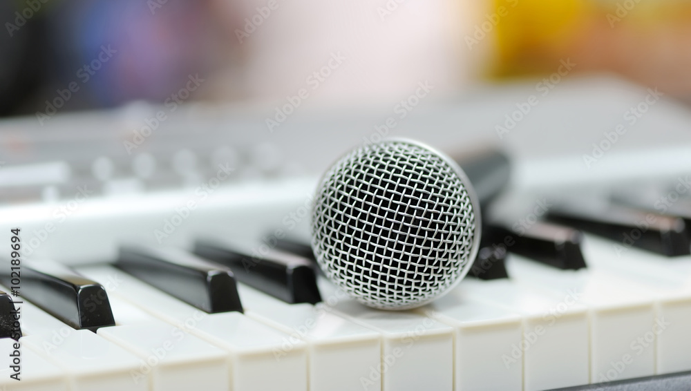 Classical microphone on keyboard