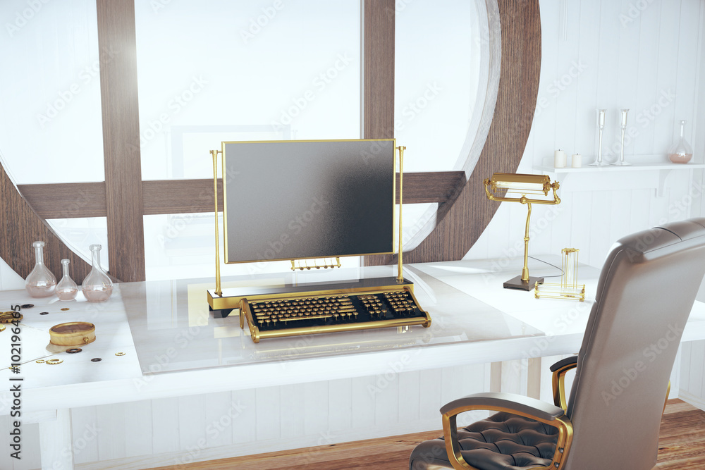 Work room in the style of steampunk