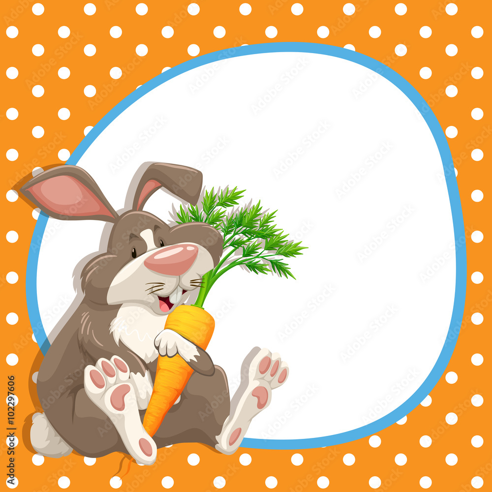 Border design with rabbit and carrot