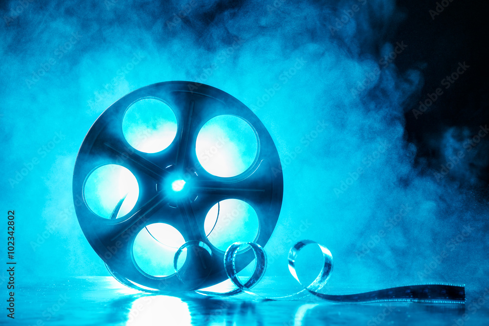 Reel of film with smoke and backlight