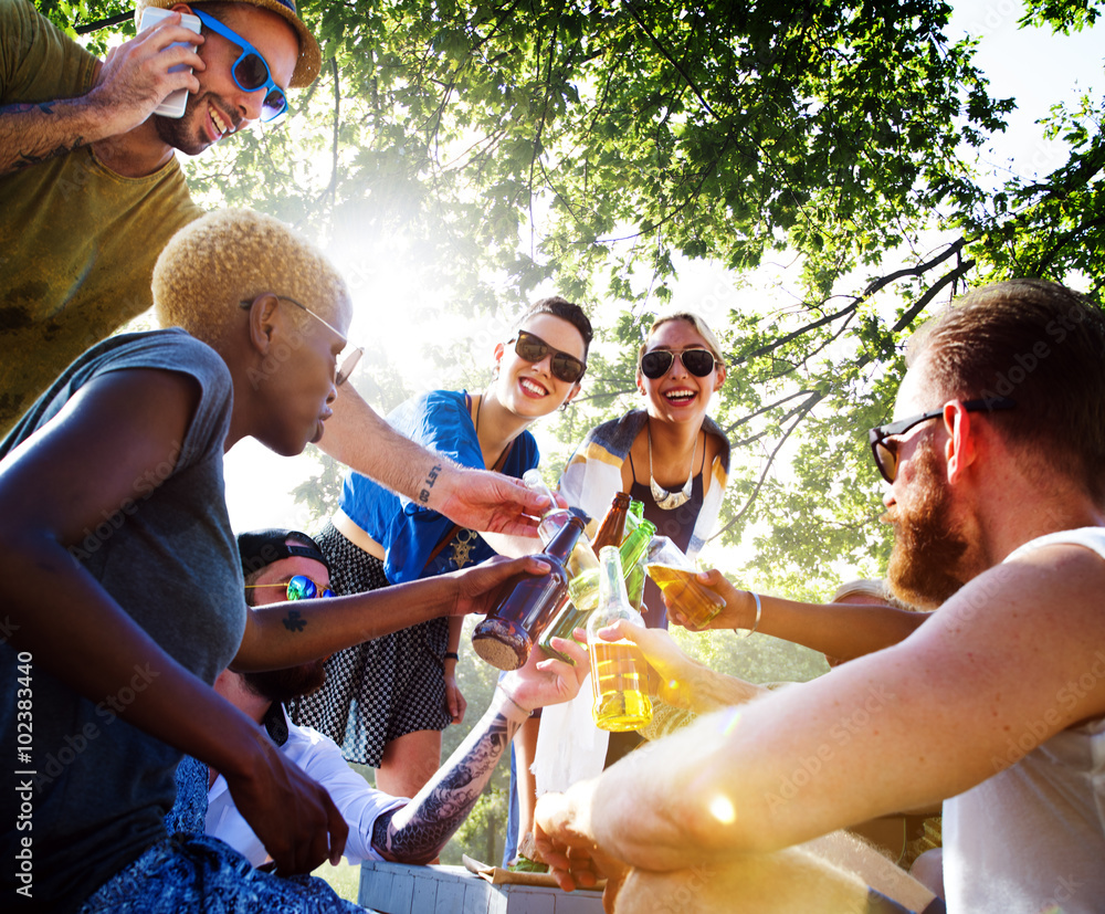 Diverse People Friends Hanging Out Concept