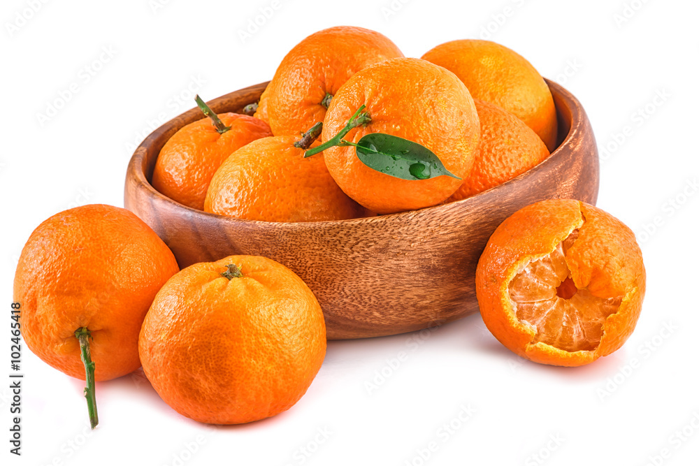 Clementines Mandarines Tangerines木碗