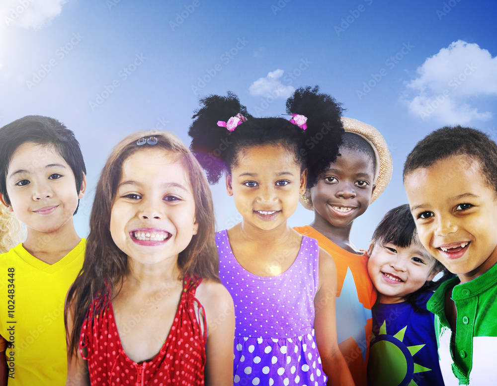 Diversity Children Friendship Innocence Smiling Concept